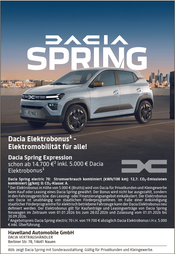 Dacia Spring Februar Angebot 2026 – Elektromobilität für alle